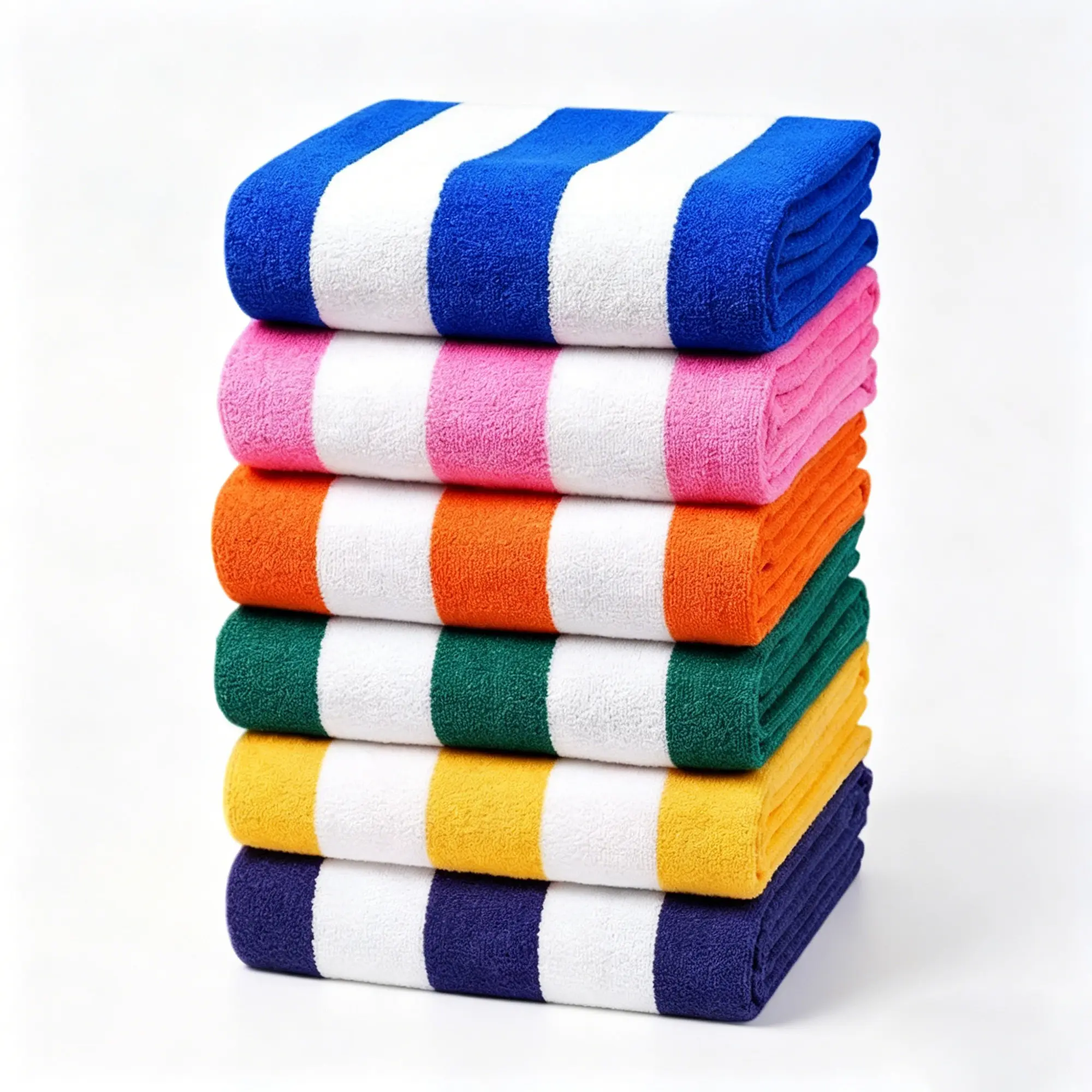 Oversized Striped Beach Towels 6 Pack – Quick Dry, Lightweight & Absorbent Polyester Terry Bath Towels – Large 39 x 71 Inch for Pool, Swimming, Travel, Vacation, Family