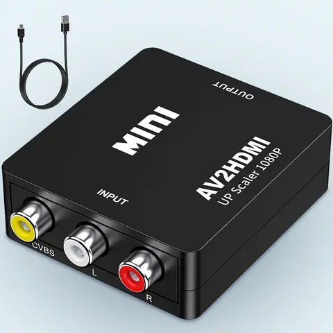 AV to HDTV Converter, RCA to HDTV Adapter, Composite CVBS Video Audio Support PAL/NTSC for TV/PC/ PS3/ STB/Xbox VHS/VCR/Blue-Ray DVD Players