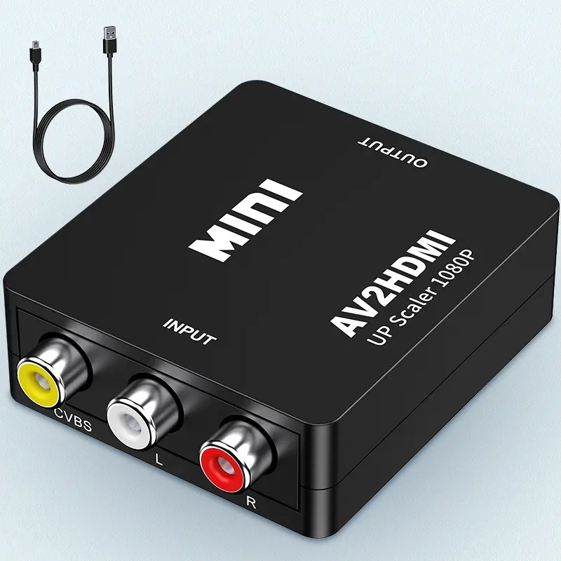AV to HDTV Converter, RCA to HDTV Adapter, Composite CVBS Video Audio Support PAL/NTSC for TV/PC/ PS3/ STB/Xbox VHS/VCR/Blue-Ray DVD Players