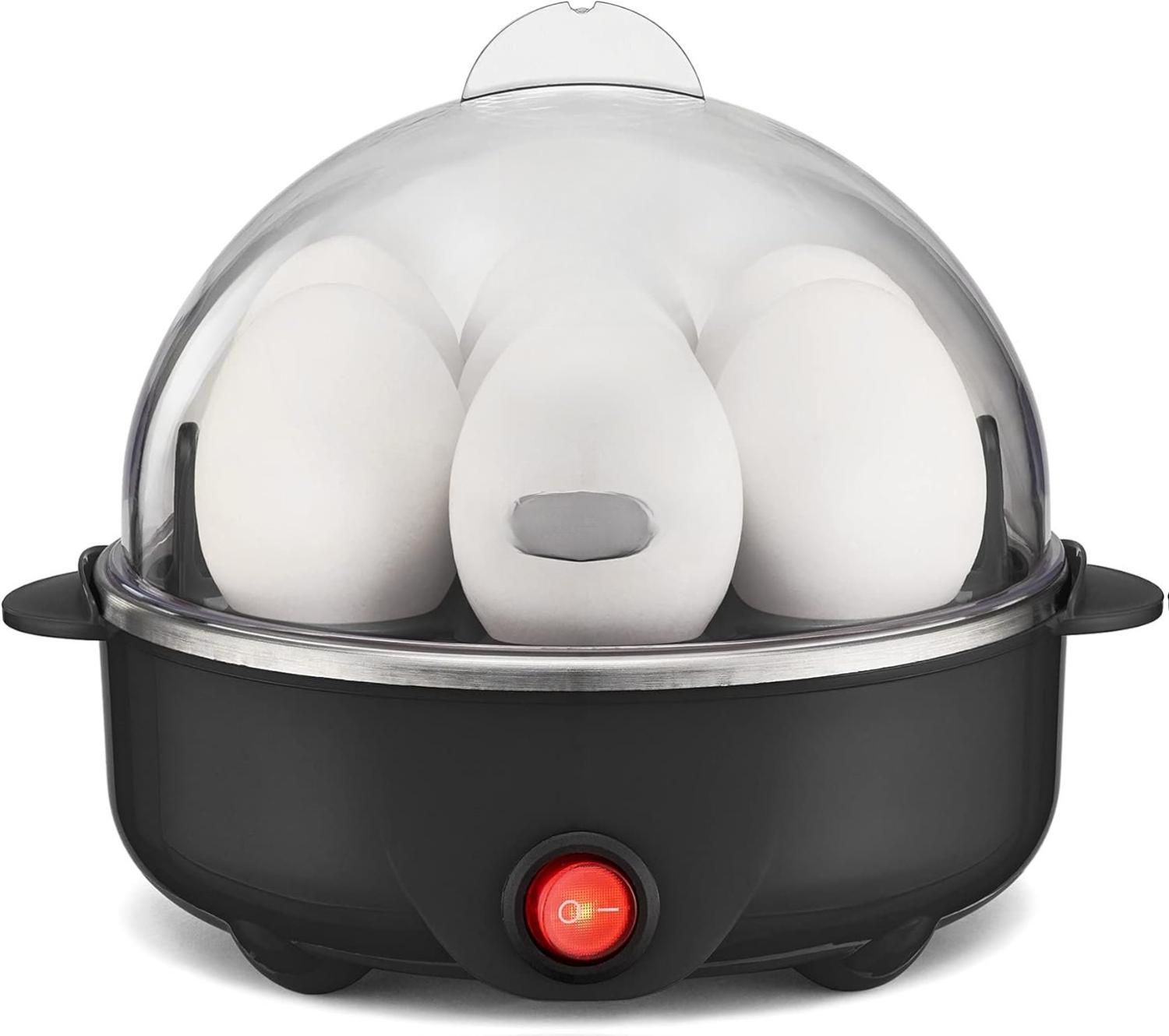 Egg Cooker, Rapid Boiler & Poacher, Meal Prep Essential, Family Sized Meals: Make Up To 7 Large Boiled Eggs, Dishwasher Safe Lid with Cool-Touch Handles, Poaching Tray Included, Black Egg Cooker, Rapid Boiler & Poacher, Meal Prep Essential, Family Sized Meals: Make Up To 7 Large Boiled Eggs, Dishwasher Safe Lid with Cool-Touch Handles, Poaching Tray Included, Black