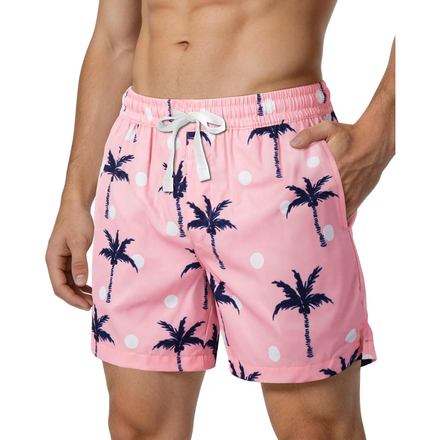 Men's 2-in-1 Beachwear Board Shorts, Quick-Dry Pocketed Short-Length Bathing Suits with Compression Liner (Standard Sizes, Men's Beach Wear)