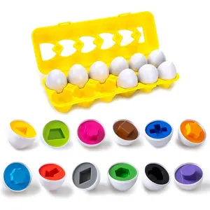 Color & Shapes Matching Egg Toy - Shape Sorting & Color Recognition Learning Toy for Toddlers - Preschool Game - Montessori Education - Easter Eggsfidget toys