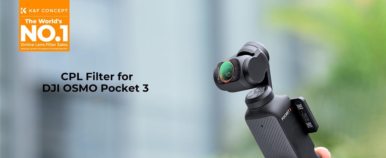 K&F Concept Polarizing Lens Filter for DJI Osmo Pocket 3/XTRA/Pocket 4, Camera Accessories with Multi-Layer Coatings & Alloy Frame, Includes Filter