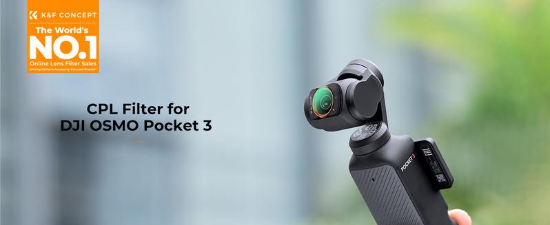 K&F Concept CPL Filters Compatible with DJI Osmo Pocket 3, Polarizer Multi-Layer Coatings with Alloy Frame Polarizing PL Pocket 3