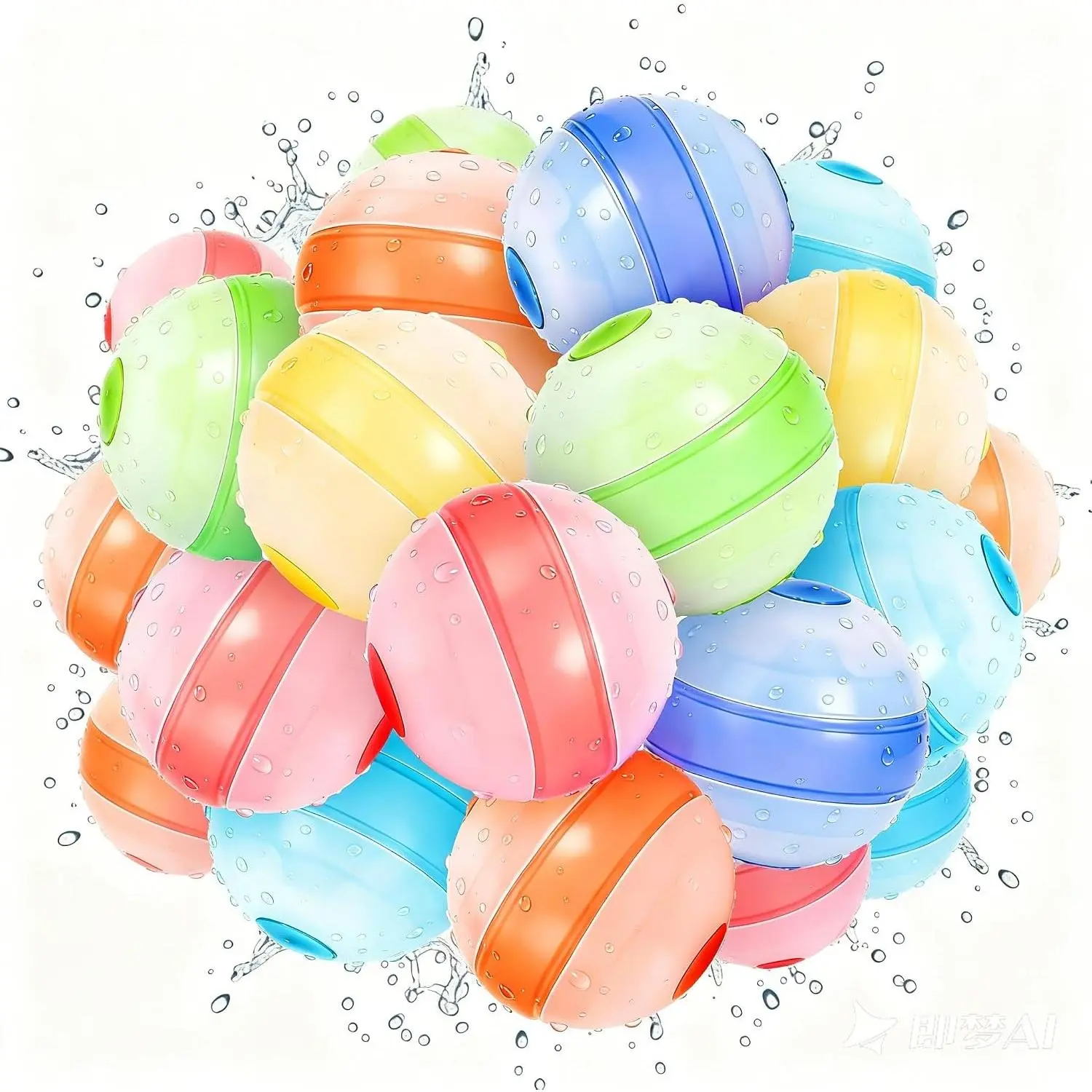 Reusable Water Balloons – 18 Pack Self-sealing Refillable Water Balloon Quick Fill, No Magnets Self-filling Water Balls, Eco-Friendly Outdoor Summer Pool Toys for Backyard Beach Splash WarsGift.