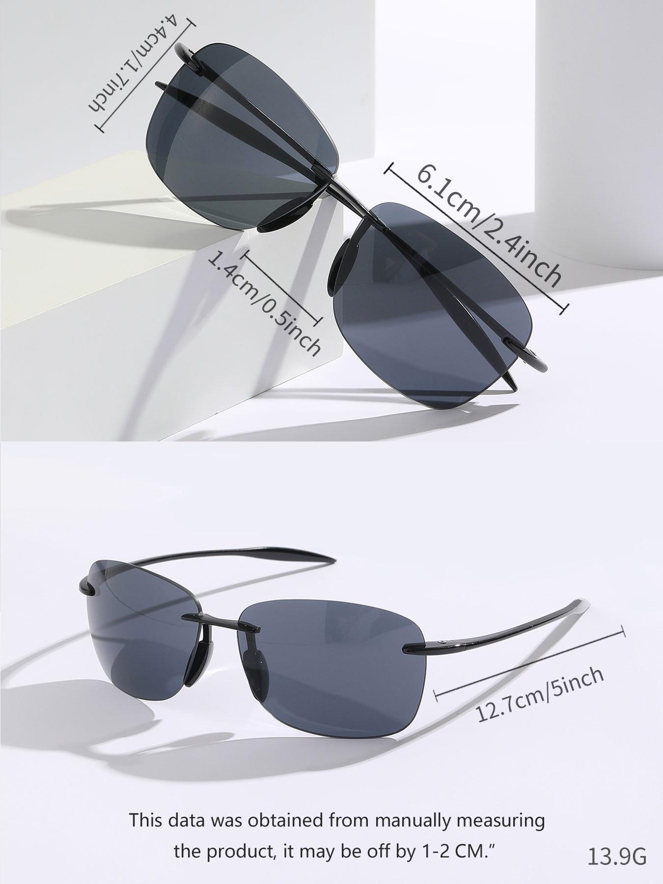 Men's Trendy Rimless Sunglasses, Outdoor Sports Cycling Mountain Sunglasses, Uv400 Protection Sunglasses for Everyday Use and Outdoor Activities