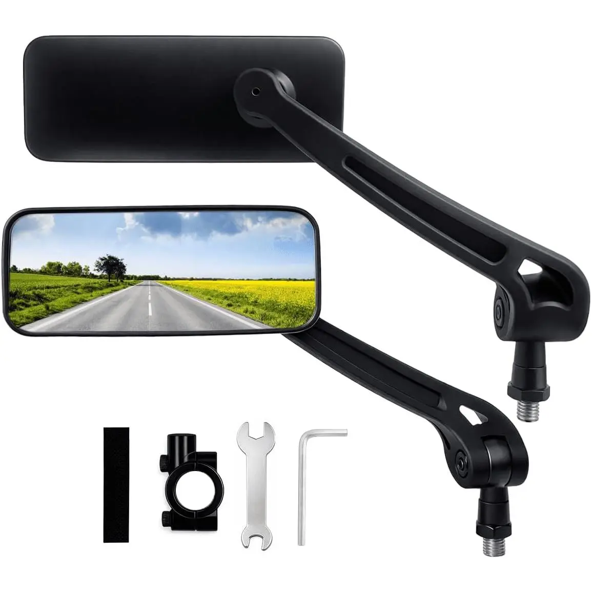 Mirror 360° Rotatable Foldable Wide Lens Handlebar Left | Adjustable & Foldable,  Safety Cycling, Fit for E- & Scooter