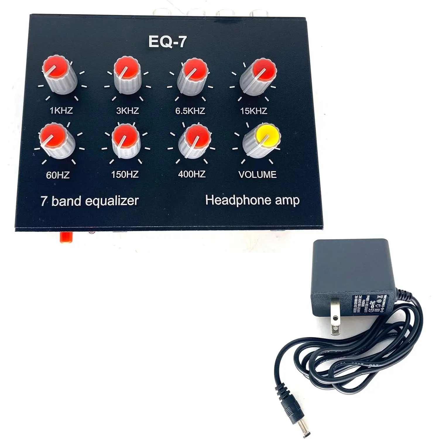 EQ-7 Audio Signal Headset Amplifier 7-Band EQ Equalizer 2  Digital Sound Equalizer +12V Power Adapter