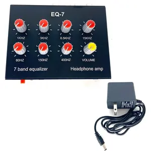 EQ-7 Audio Signal Headset Amplifier 7-Band EQ Equalizer 2  Digital Sound Equalizer +12V Power Adapter