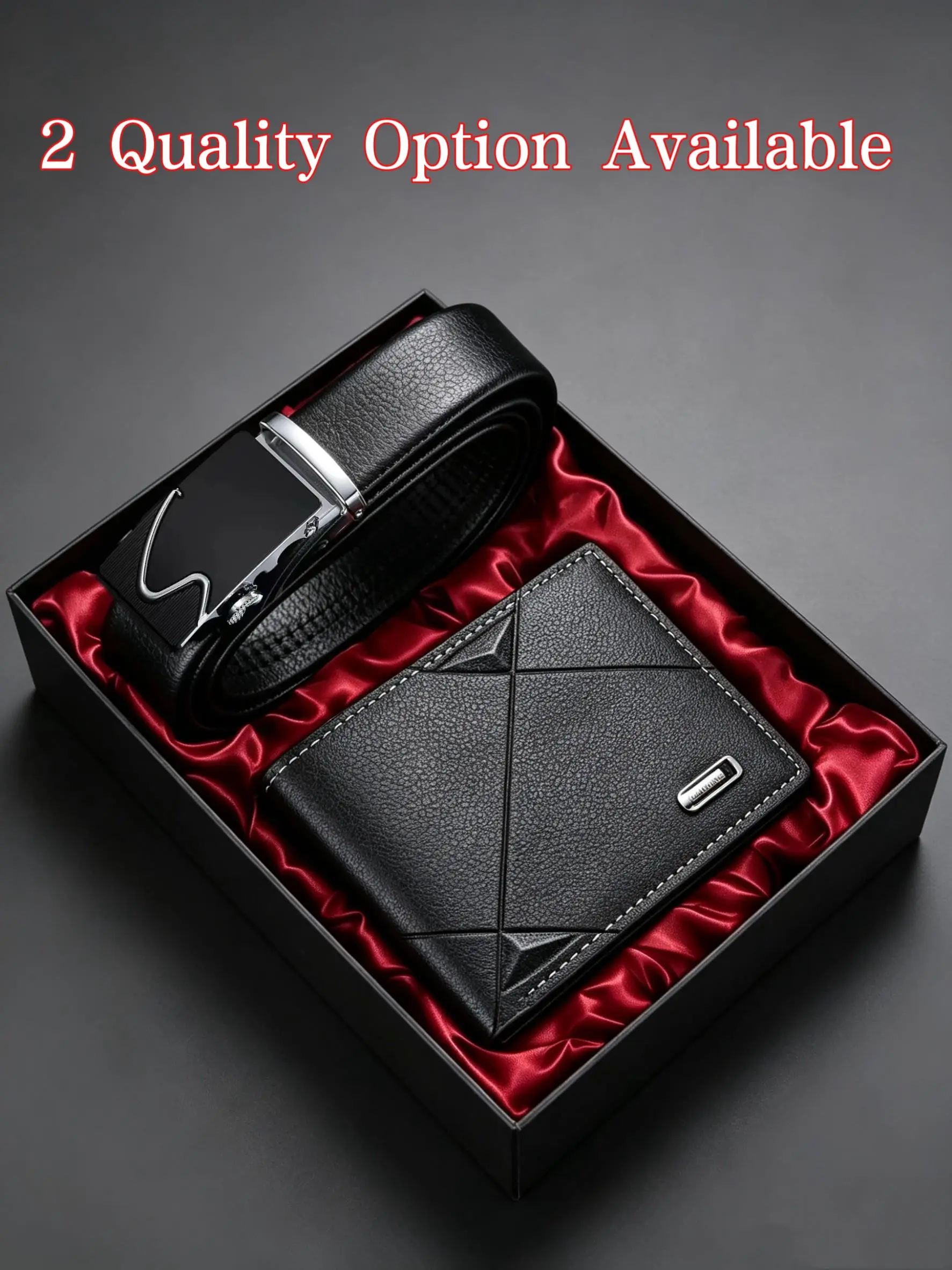 Men's Fashion Durable Gift Set with Wallet and Belt, Accessories Set, High-End Gift Box Included, Perfect for Business Casual Daily Wear