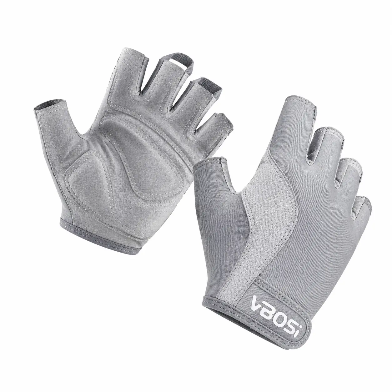 Lightweight Unisex Half-Finger Fitness Gloves with Anti-Slip Palm Padding, Breathable Quick-Dry Moisture-Wicking Fabric, Ergonomic Finger Support, and Enhanced Grip for Yoga, Pilates, Weight Training, and Cross-Training – Available in Light Gray, Pink, an