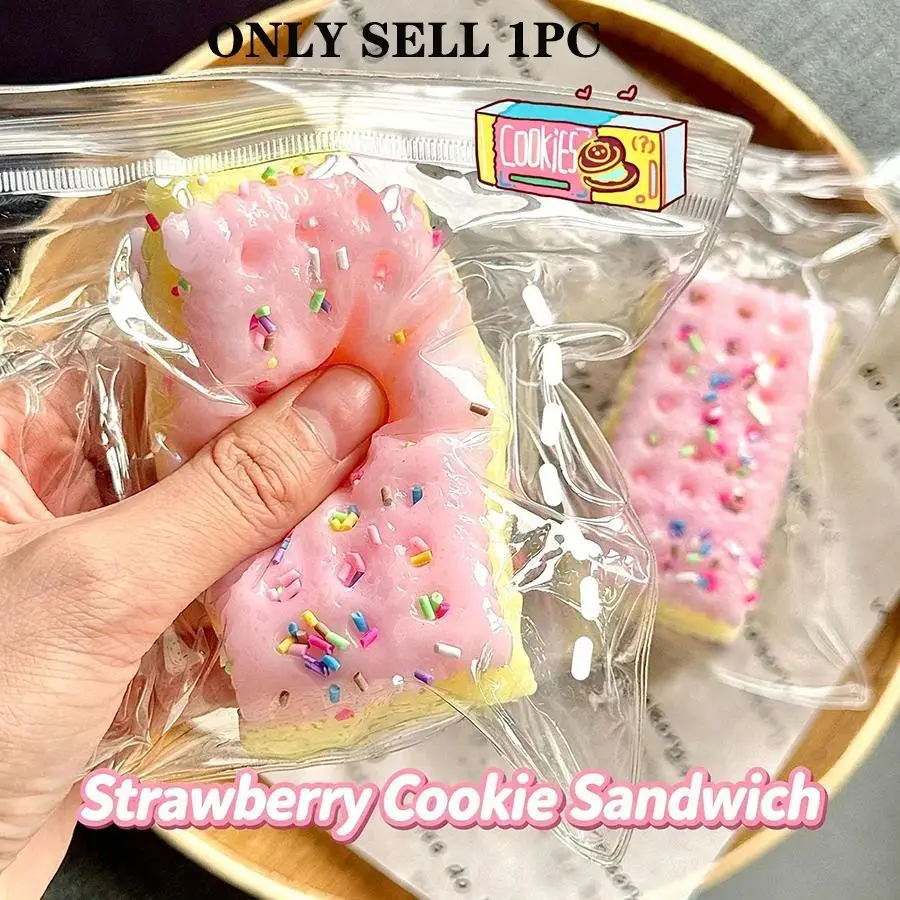 Sprinkled Sandwich Cookie Squishy Toy Multicolor Slow Rebound Fidget Toy Stress Relief ASMR Decompression Desktop Gift