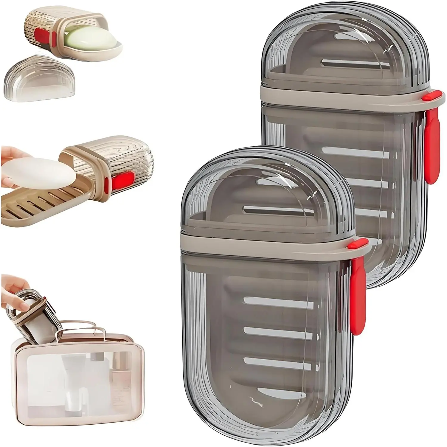 [Buy 1 Get 1 Free] Travel Soap Case Leakproof Portable Soap Container for Gym Camping Travel Dry Soap Holder No Mess Keeps Bag Clean