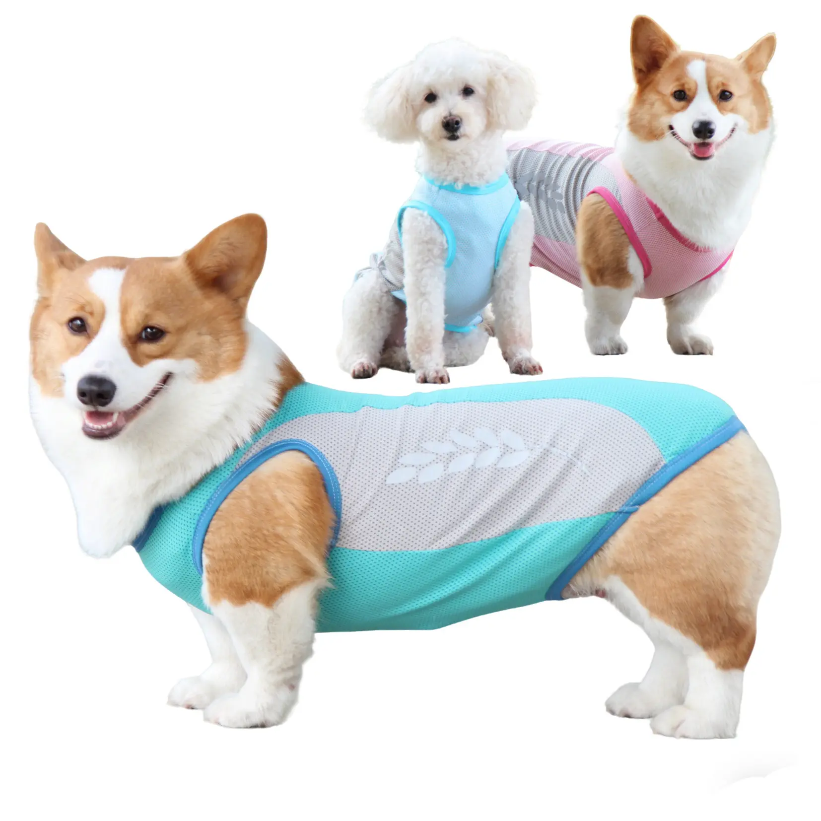 Pet Cooling Vest for Dogs, Reflective Cooling Clothing, Summer Ice Silk Breathable Thin Pet Clothes for Corgis and French Bulldogs