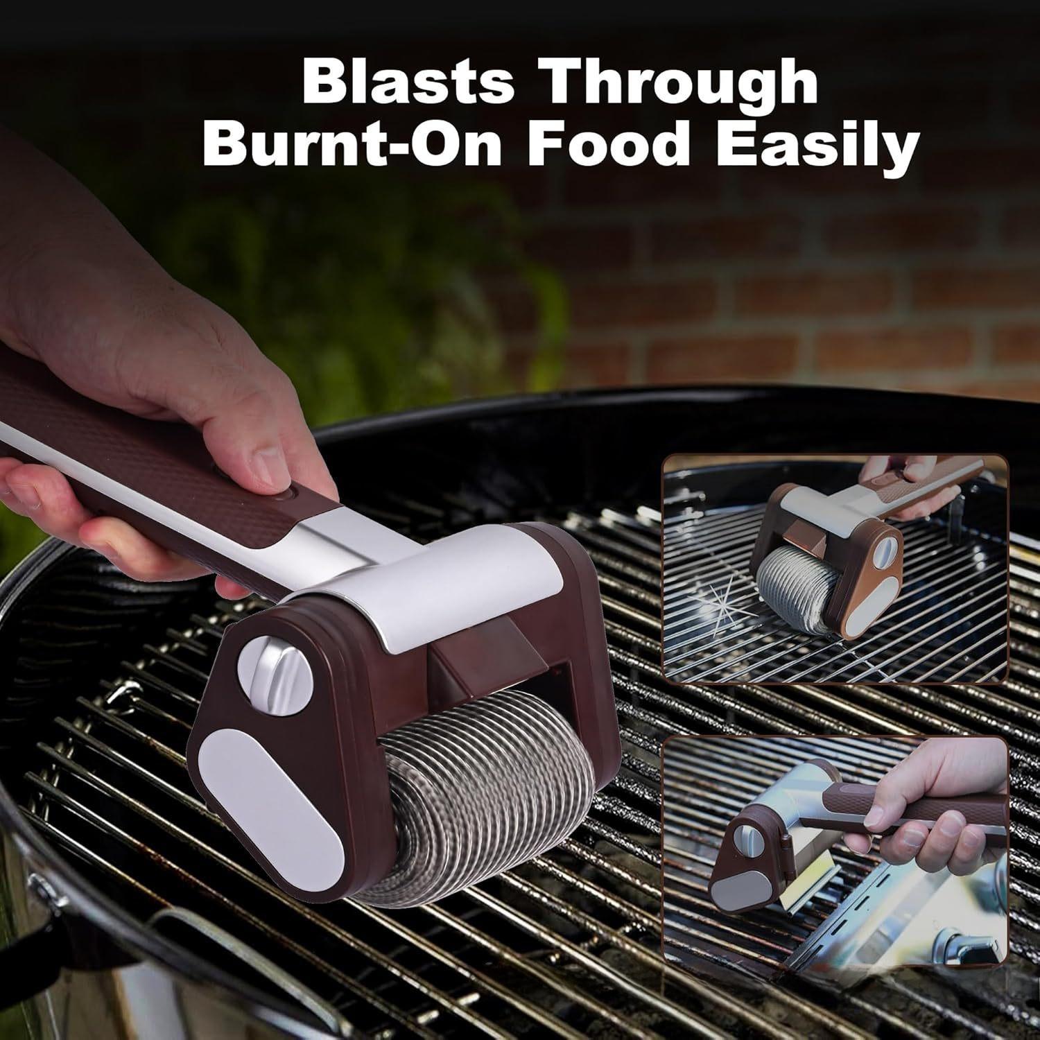 Outdoor Barbecue Grill Special Barbecue Brush with Led Lighting, Electric Cleaning Brush, Stainless Steel Roller, Anti-Scalding, Wholesale Cordless High-Torque Impact Drill