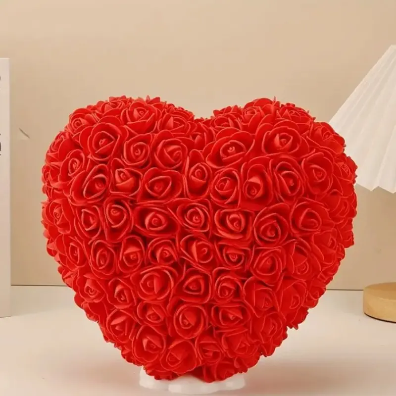 15cm Rose Heart Gift Box, Valentine's Day Proposal Gift, Best Friend Birthday Present, Romantic Artificial Flower Bouquet, Faux Roses