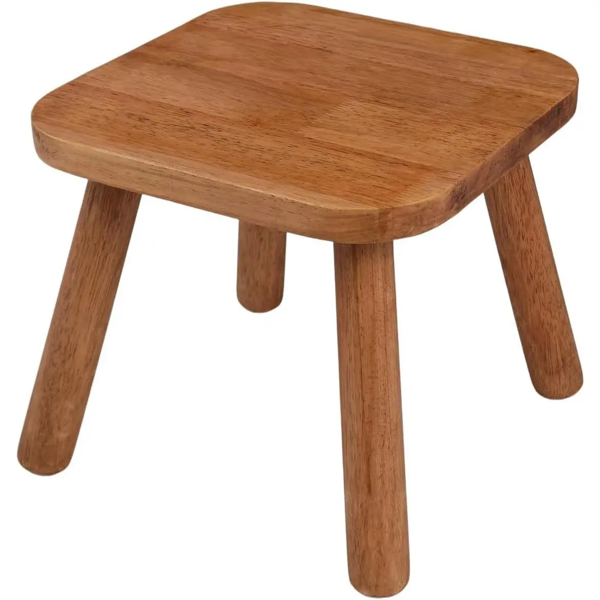 Solid Wooden Stool, Plant Stand, Step Stool (Walnut, 9.3inch) - Solid Wood Stool Perfect for Plant Stand, Step Stool and Shoe Changing, Fits Living Room, Kitchen, Bathroom