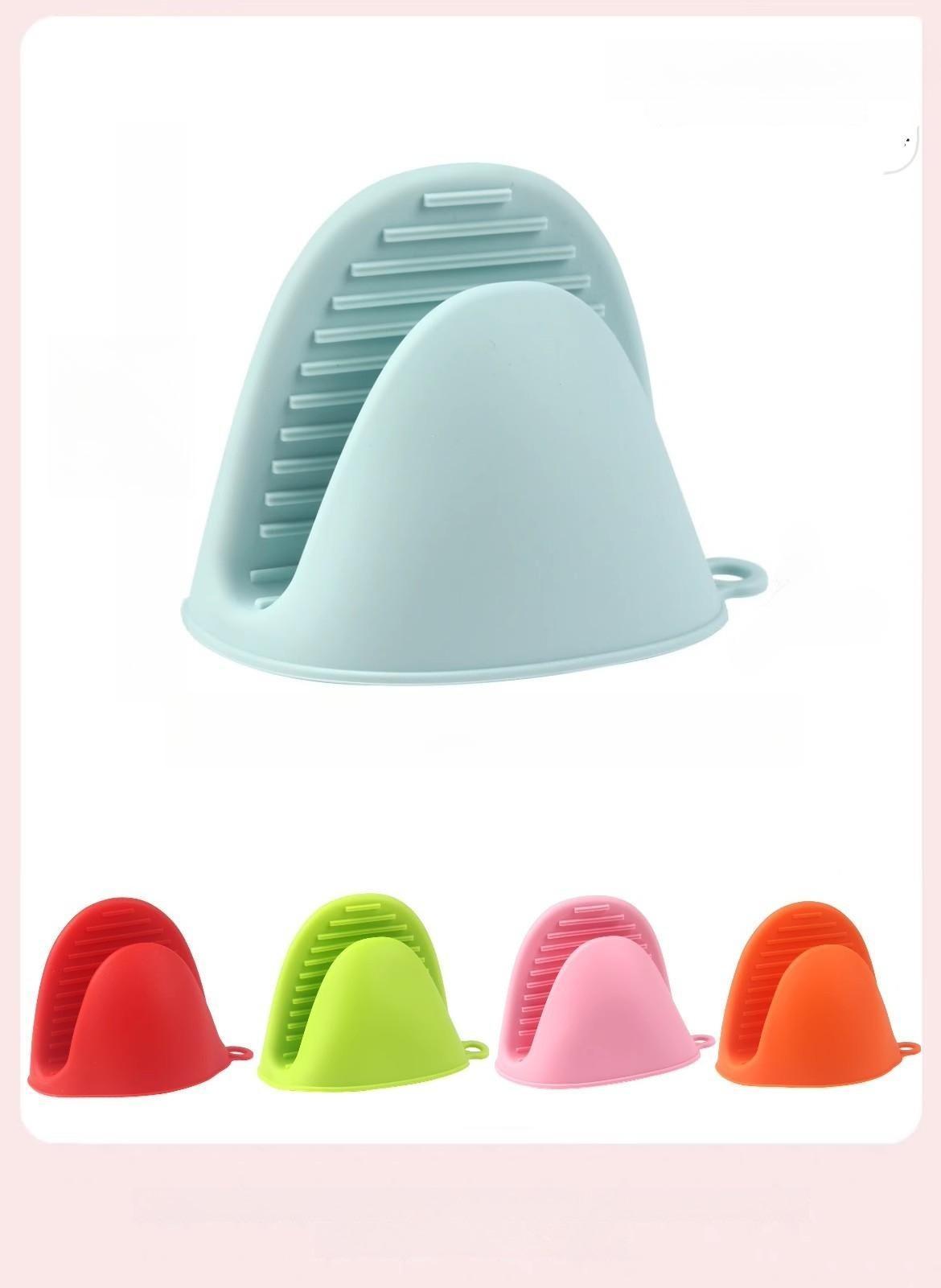 2PCS Thickened silicone heat-insulating and anti-scalding gloves for kitchens, households, high-temperature resistant ovens, microwave ovens, and baking ovens.