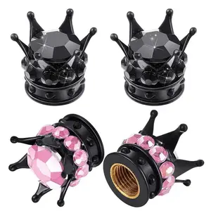 4pcs Car Tire Valve Caps, Dustproof Valve Stem Covers, Creative Rhinestone Valve Core Caps, Automotive Accessories, Durable & Stylish Design