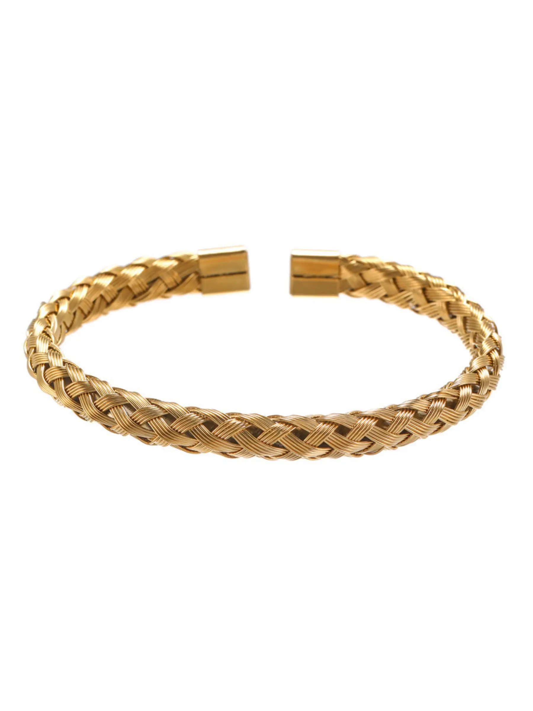 Titanium steel jewelry - twisted braid steel wire open bracelet for men - simple and elegant style - suitable for all occasions - stainless steel jewelry accessory