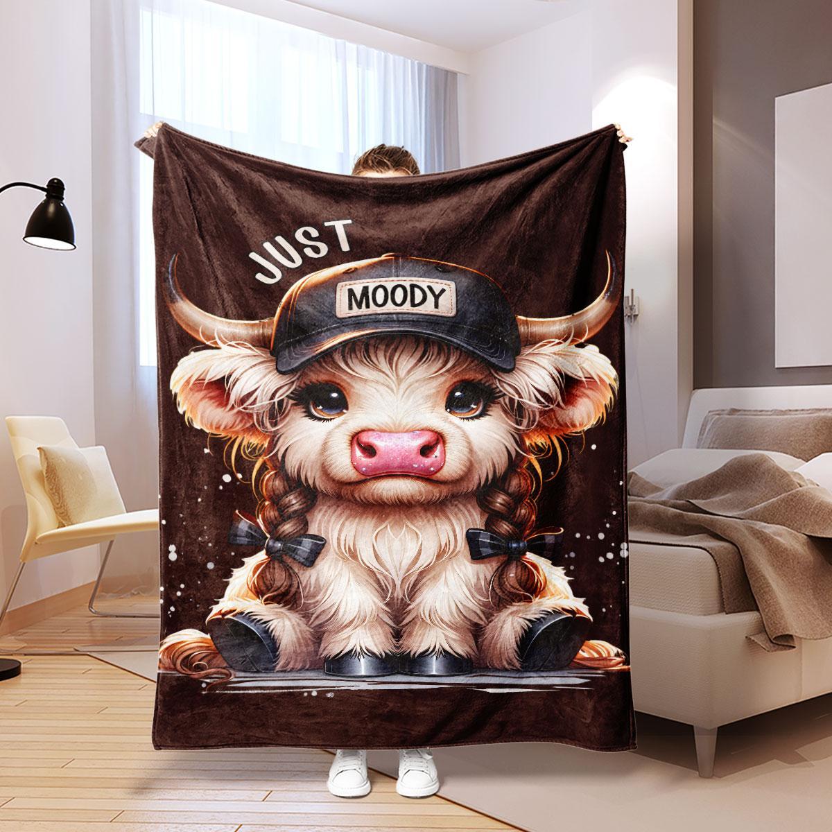 Yak Print Cozy Blanket, Soft Comfortable Warm Napping Throw, Sleeping Bedding Supplies for Home Office Travel