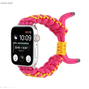 Durable Paracord  Watch Band for Men & Women, Hand Braided Tactical Nylon Sport Strap, Rugged Replacement Wristband Compatible with Series 1-11 Ultra SE, Perfect for Hiking, Gym, Outdoor Sports and Daily Wear