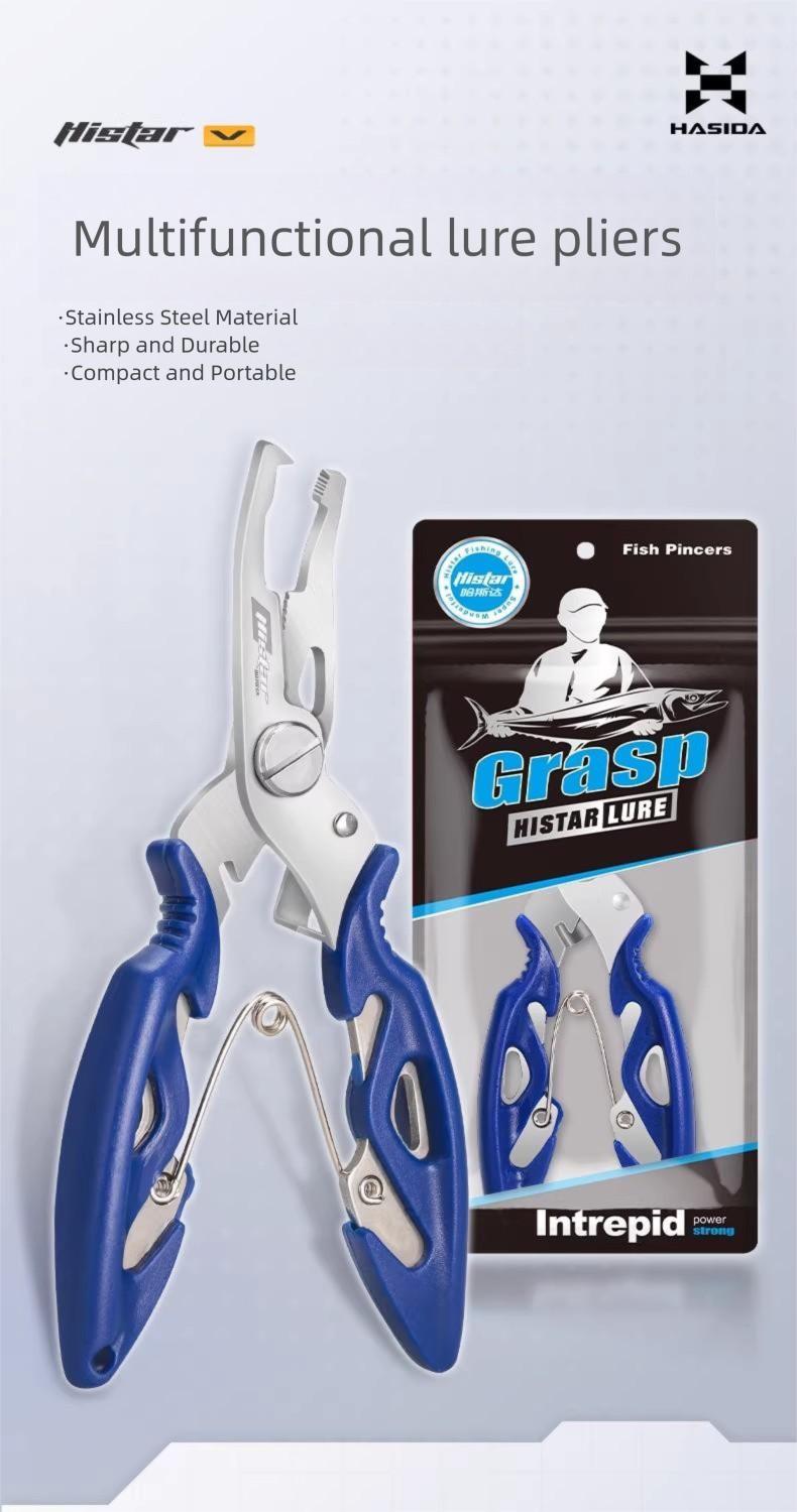Multi-Functional Fishing Pliers, Stainless Steel Lure Pliers with Hook Remover, Line Cutter & Scissors for Fishing