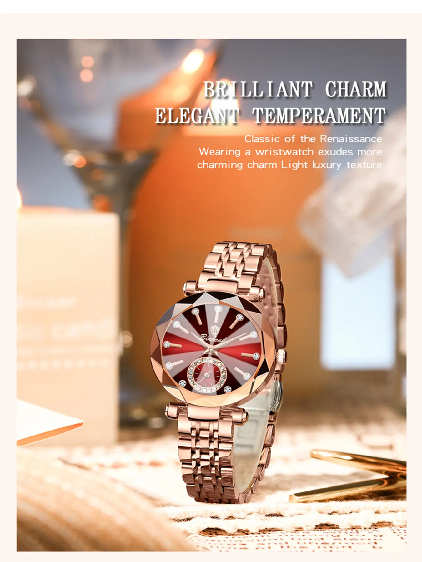 Women’s Waterproof Quartz Watch, Stainless Steel Analog Dial, Blue Mineral Glass Face, All-Seasons Wear, Buckle Closure