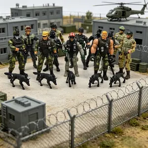 12 Piece Special Action Toy Soldiers Set, Military Figure Game Group with Weapons and Dog, Perfect Gift for Birthday, Easter, Christmas
