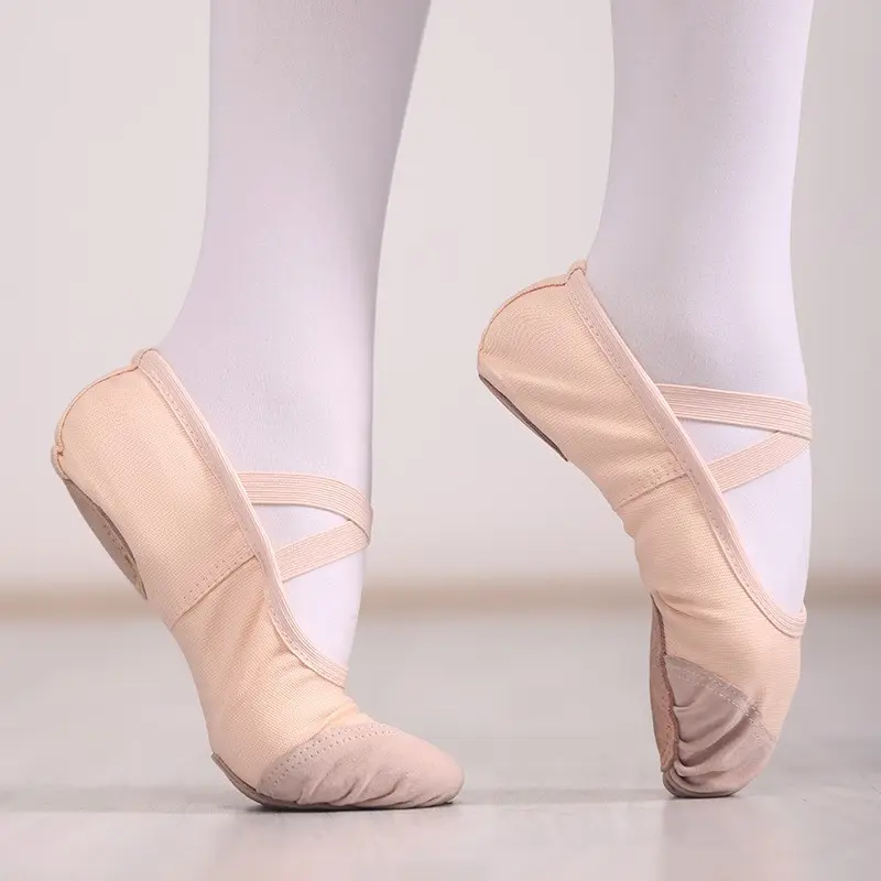 Dance shoes free strap leather head dance shoes practice shoes adult children women yoga shoes ballet