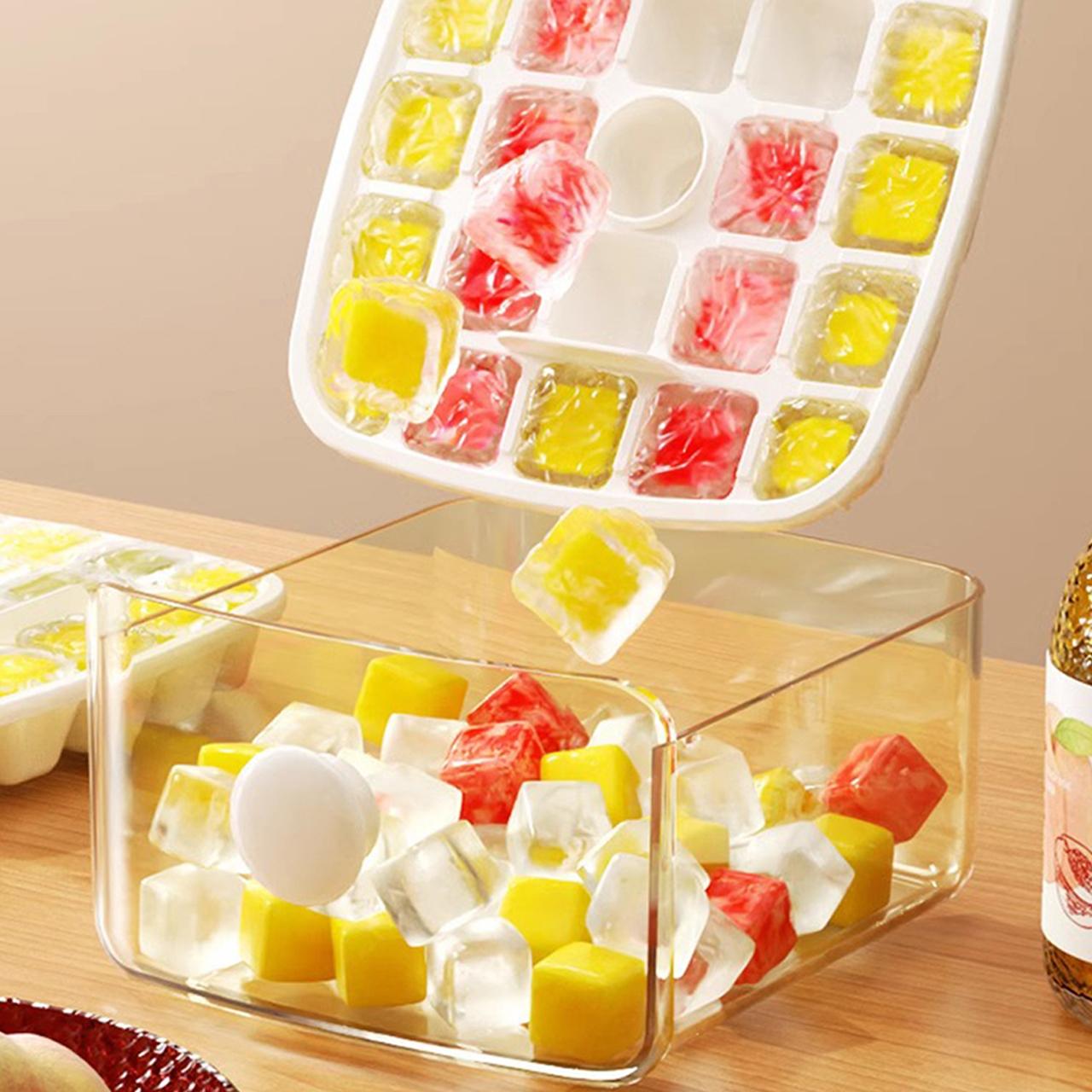 Ice Cube Maker, 48-grid Double Layer Ice Cube Mold with Large Capacity Storage, Household Ice Making Tool for Home Kitchen