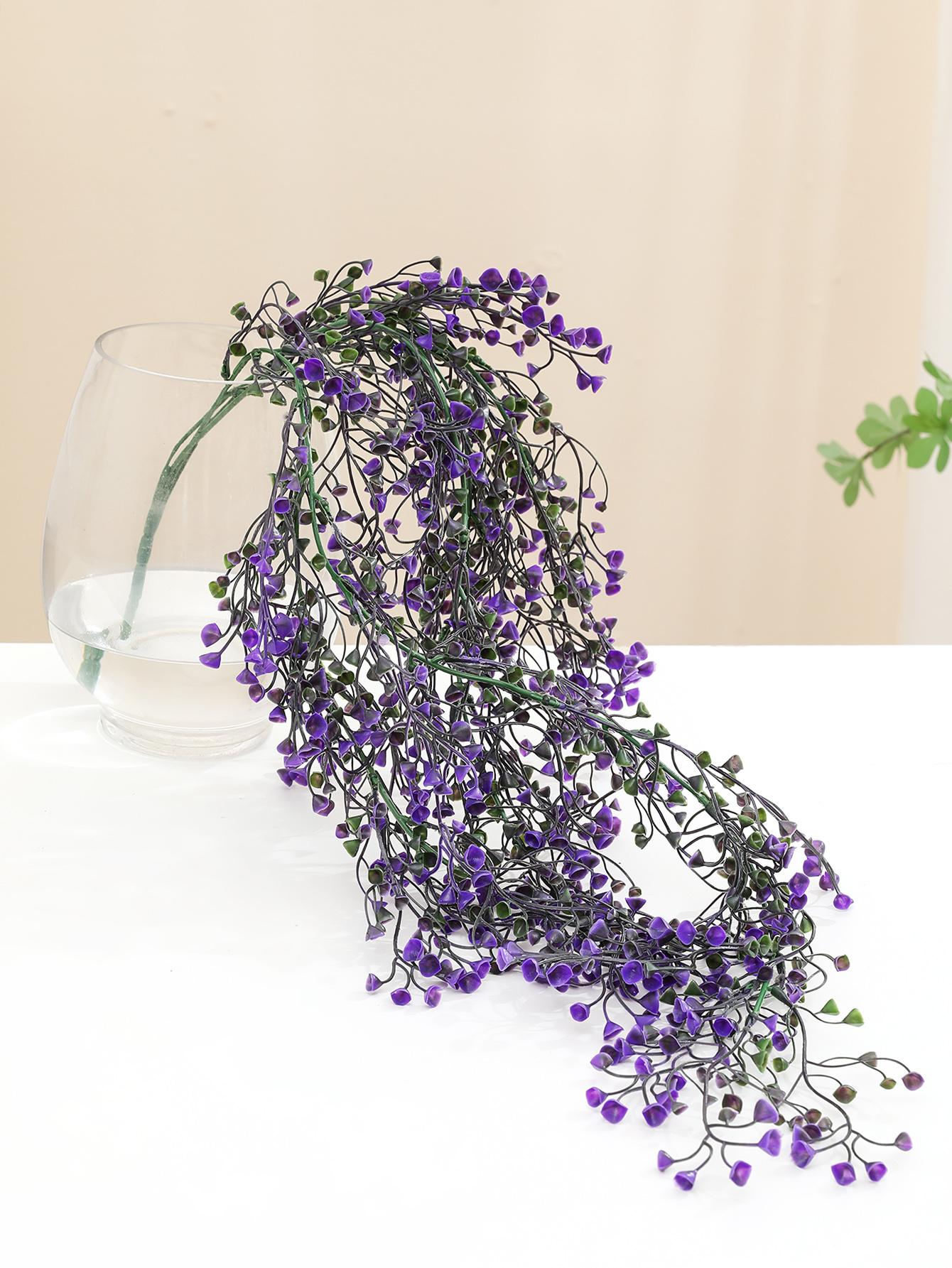 Simulated Orchid Vine Green Yellow Purple Fake Plant Wall Hanging Basket Flower Wedding Home Garden Decoration Aitificial Rattan Decorative Fruit