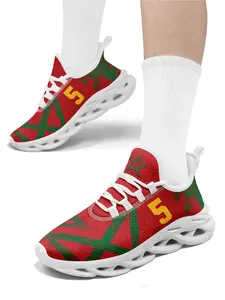 Men's MA Geometric Line & Star Print Running Sneakers, Breathable Durable Casual Shoes for All Seasons