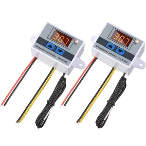 W3001 Digital LED Temperature Controller Module Thermostat Switch with Waterproof Probe Programmable Heating Cooling Electronic Thermostat Range from -50℃ to 110℃ 12V 10A 120W 2 Pieces