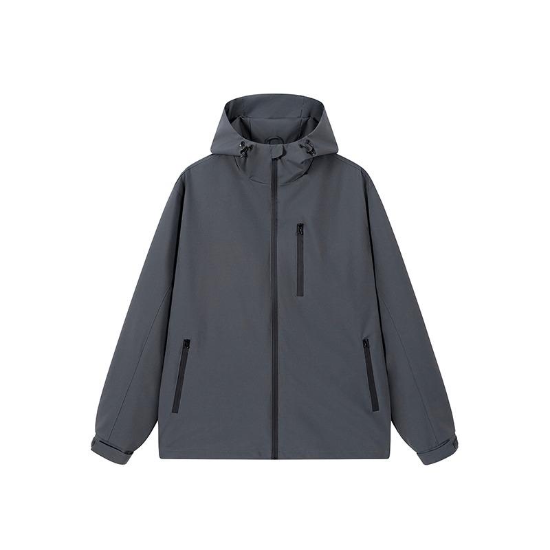 Men's Waterproof Soft Shell Hooded Jacket, Windproof Outdoor Hiking Windbreaker, Casual Streetwear for Men