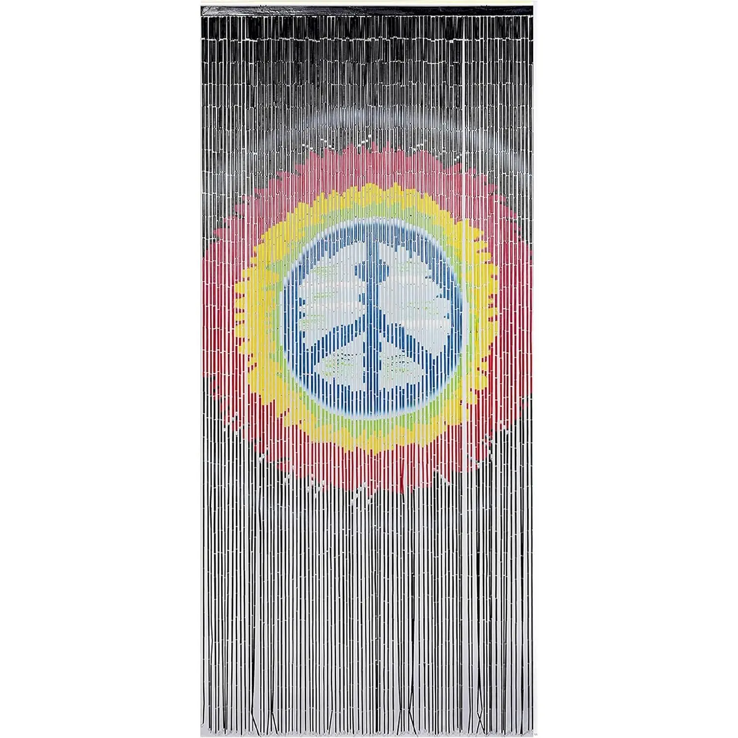 Beaded Curtains for Doorways - 35.5 x 78 Inch Boho Wooden Bead Door Curtain, 90 Strands - Hand-Painted Peace Sign  Beads for Closet, Room Divider & Boho  Decor