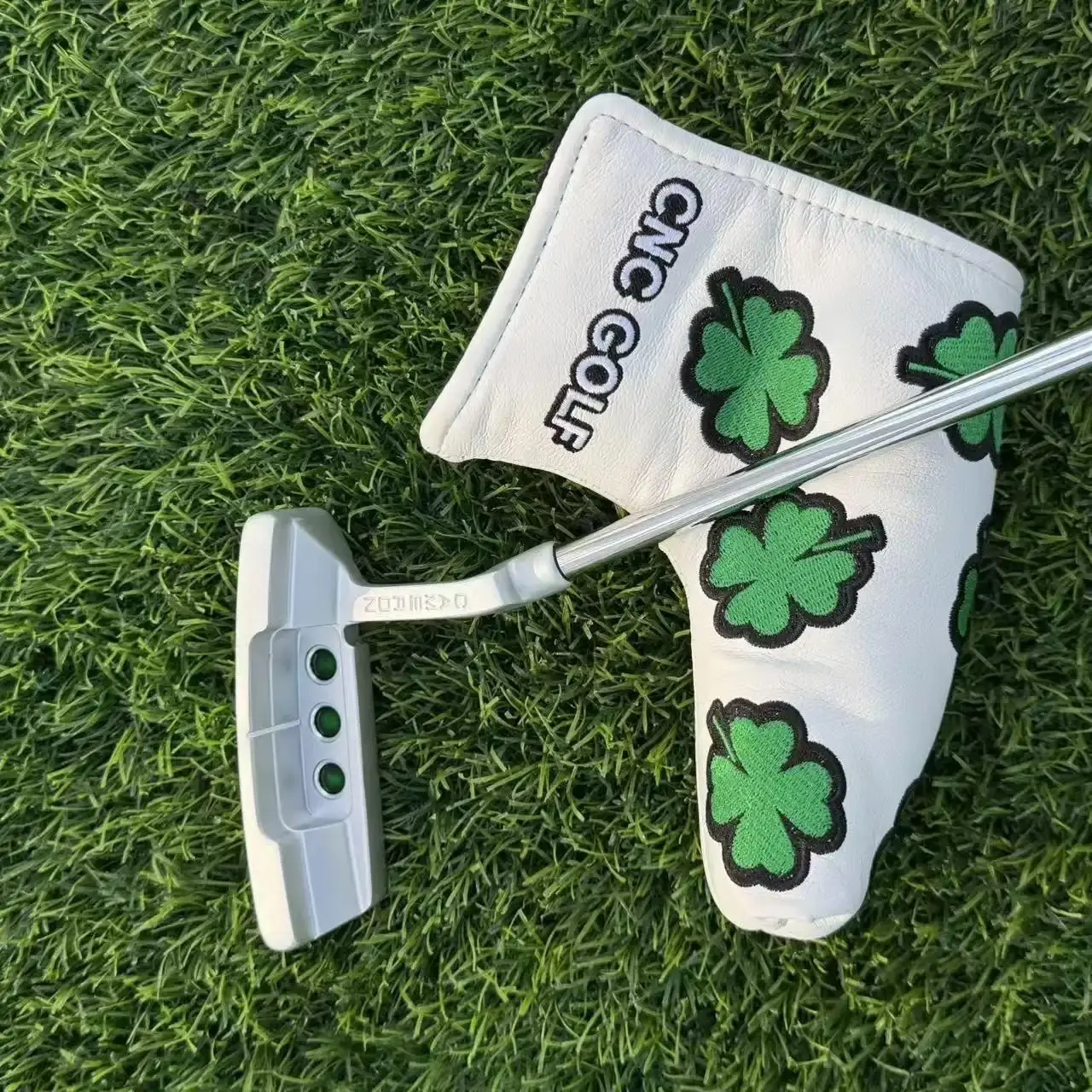 2026 Unisex Adult  2 Silver Clover Limited Edition Right-Handed Golf Putter with Precision Weighting, 3-Point Stability, Intricate Design, Golf Putting Collection Grips gear