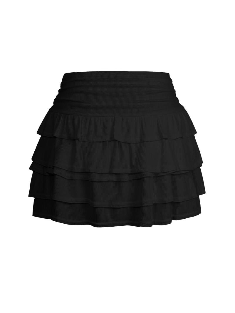 Spring and Summer Y2K Sexy Casual Ruffle High Waist Bow Half Skirt Mini Skirt