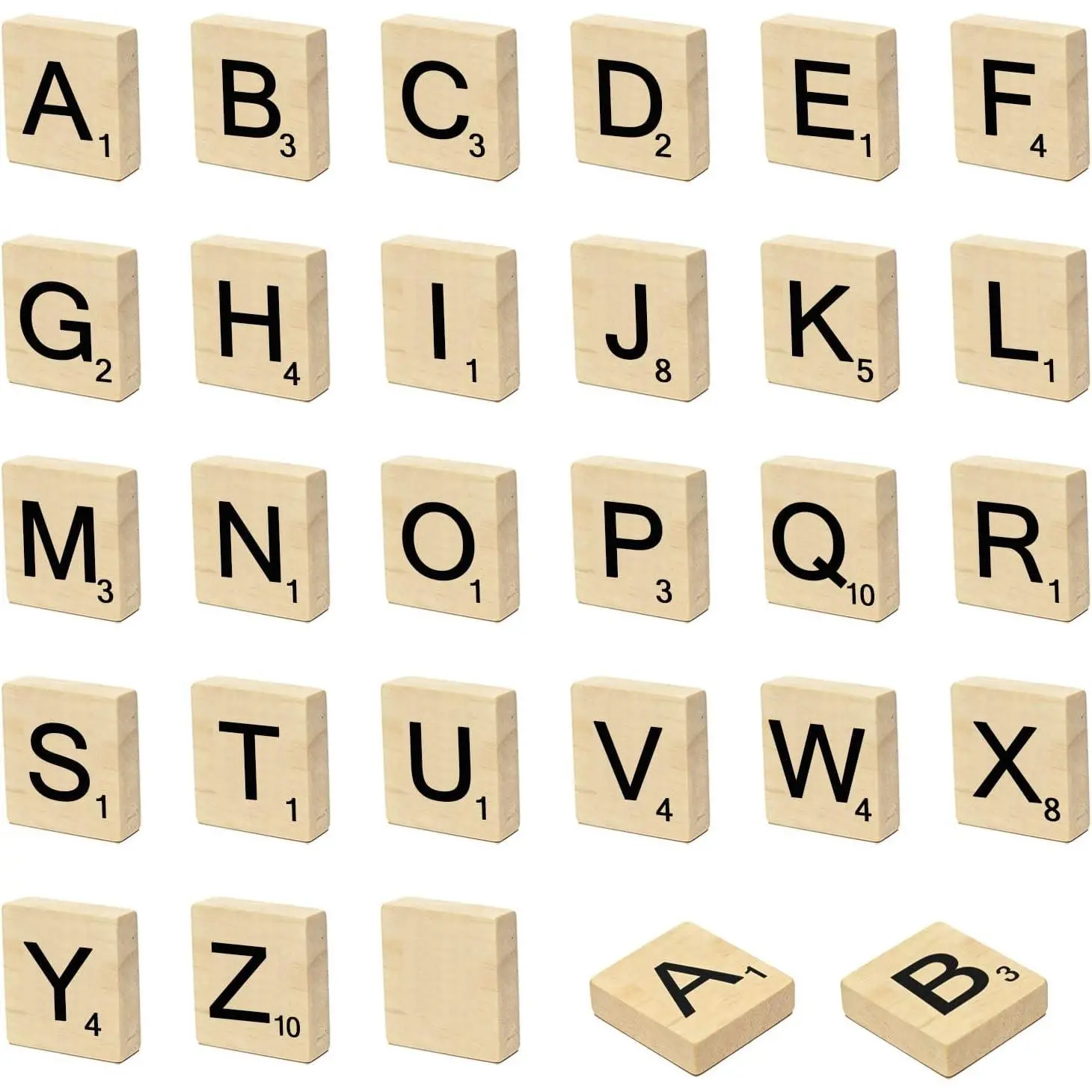 200 count Scrabble Tiles for Crafts, A-Z Scrabble Letters Smooth Wooden Scrabble Pieces for Crafts Spelling Scrabble Letters for Wall Picture Frames  Decor and DIY  Decoration  by Craft