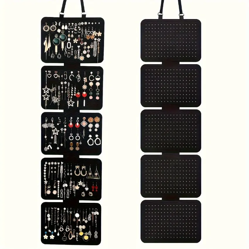 5pcs Can Be Assembled with Felt Jewelry Storage Board, Wall Hanging, Foldable, Earrings, Pendants, Necklaces, Bracelets, Badges and Medal Display Racks, Easy To Store and Plug in, Commercial and Household Use, Universal Sorting of Various Accessories