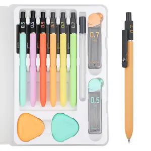 Mechanical Pencil Set, 6PCS Art Mechanical Pencils 0.5 & 0.7mm with 4 Boxes HB Leads, 2PCS Erasers and 10PCS Eraser Refills, Gifts for Teen Girls, School Supplies (6PCS 0.5 + 0.7 mm)