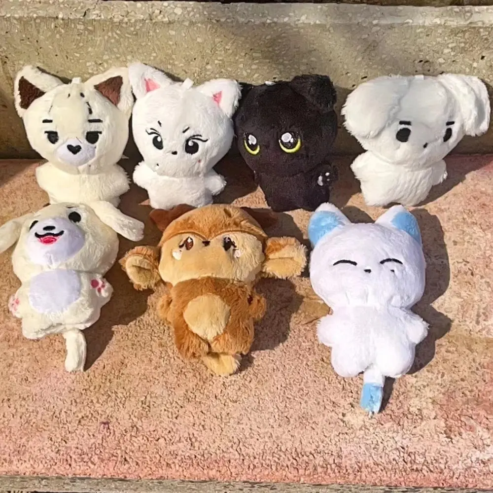 Kpop Style Plush Keychain Kawaii Cartoon Stuffed Doll Pendant Bag Charm Accessories For Fans Collection Gift