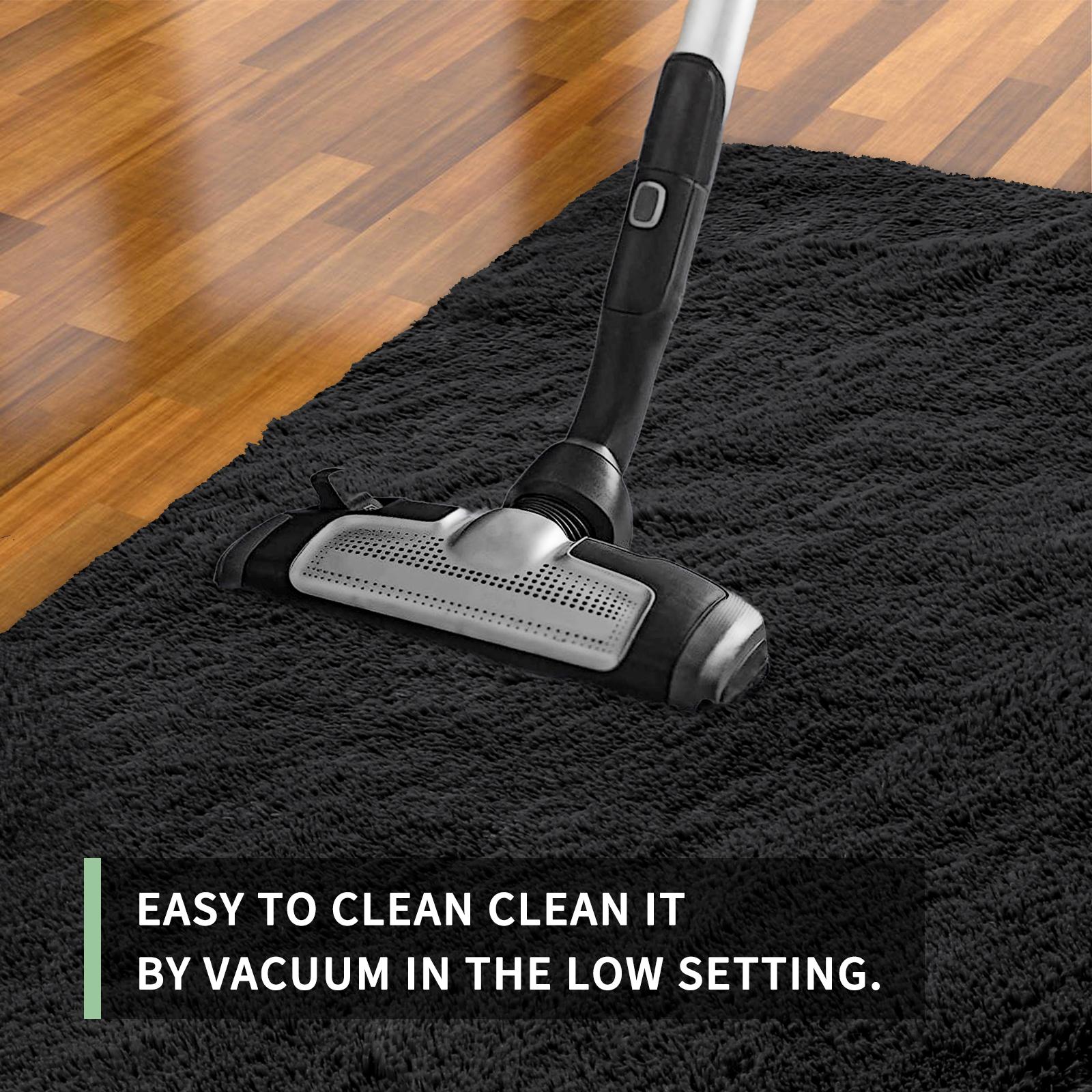 FAMVAL Large Size Plush Rugs Big Fluffy Area Rug Non-slip Soft Shaggy Carpet Mats for Livingroom Bedroom Nursery Home Decor Black Christmas gifts