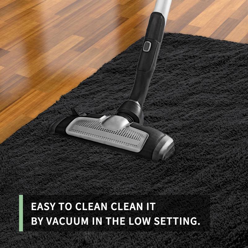 FAMVAL Large Size Plush Rugs Big Fluffy Area Rug Non-slip Soft Shaggy Carpet Mats for Livingroom Bedroom Nursery Home Decor Black Christmas gifts