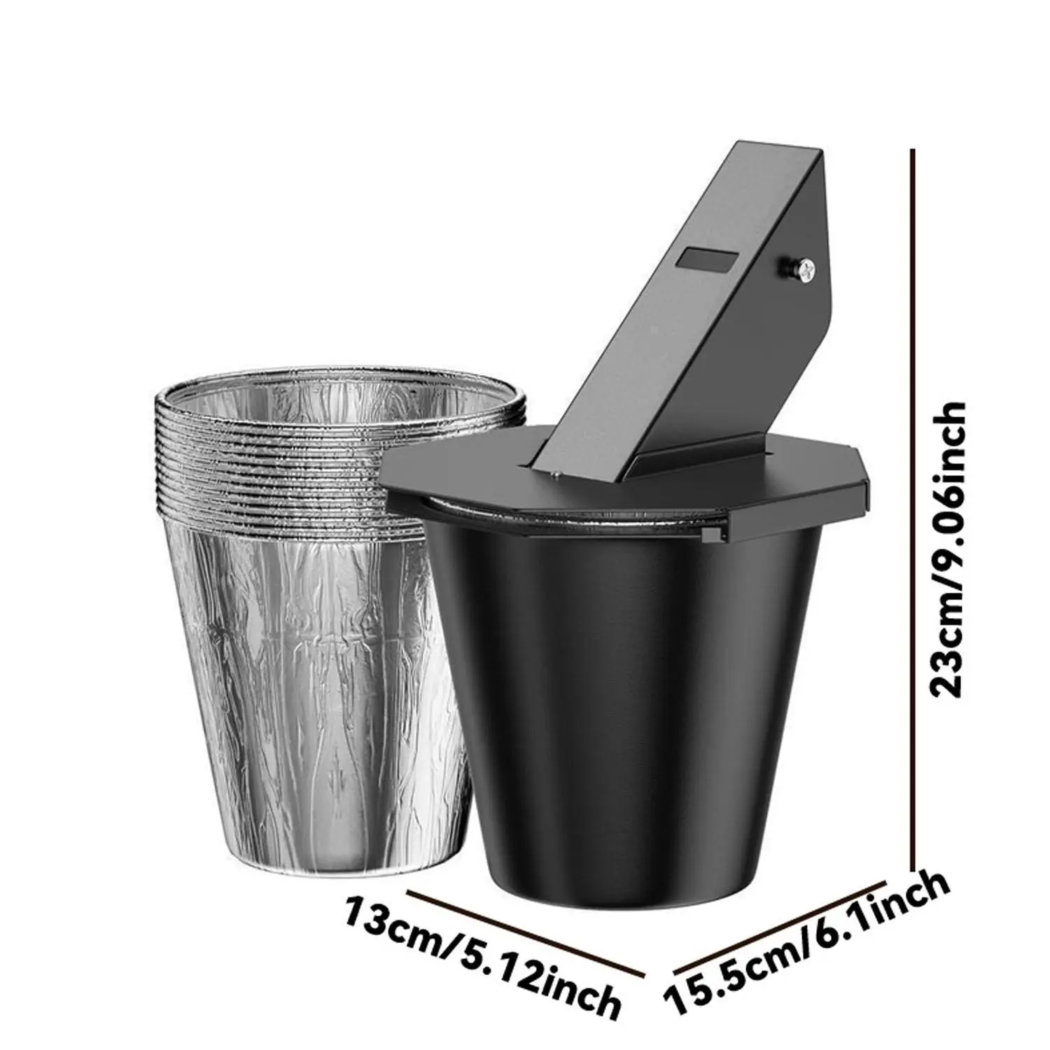 Upgraded Grease Bucket with Lid, 12-Pack Liners, Large Capacity Leak-Proof Oil Collector, Compatible with Pellet Grills/smokers, Outdoor BBQ Essential