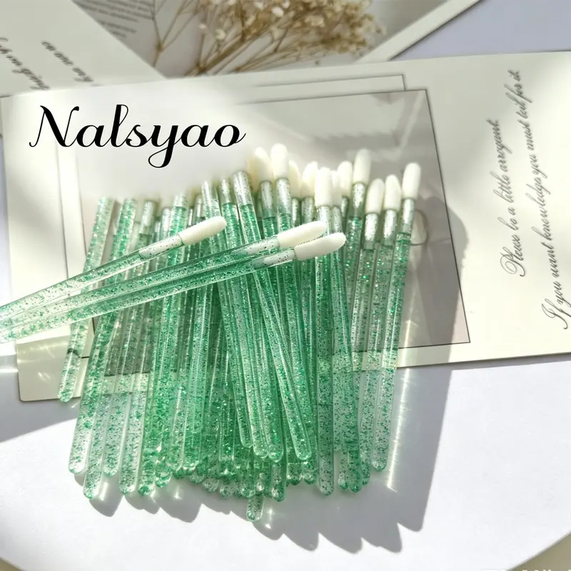 50pcs Disposable Crystal Lip Brushes | Applicator Wands for Lipstick/Gloss/Shadow/Mask/Color, Soft Tips for Comfortable Application, Makeup Tools