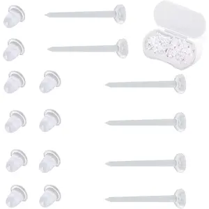 Plastic Earrings, 200 PCS Invisible Clear Post Studs for Sports Work - Flat Silicone Rubber