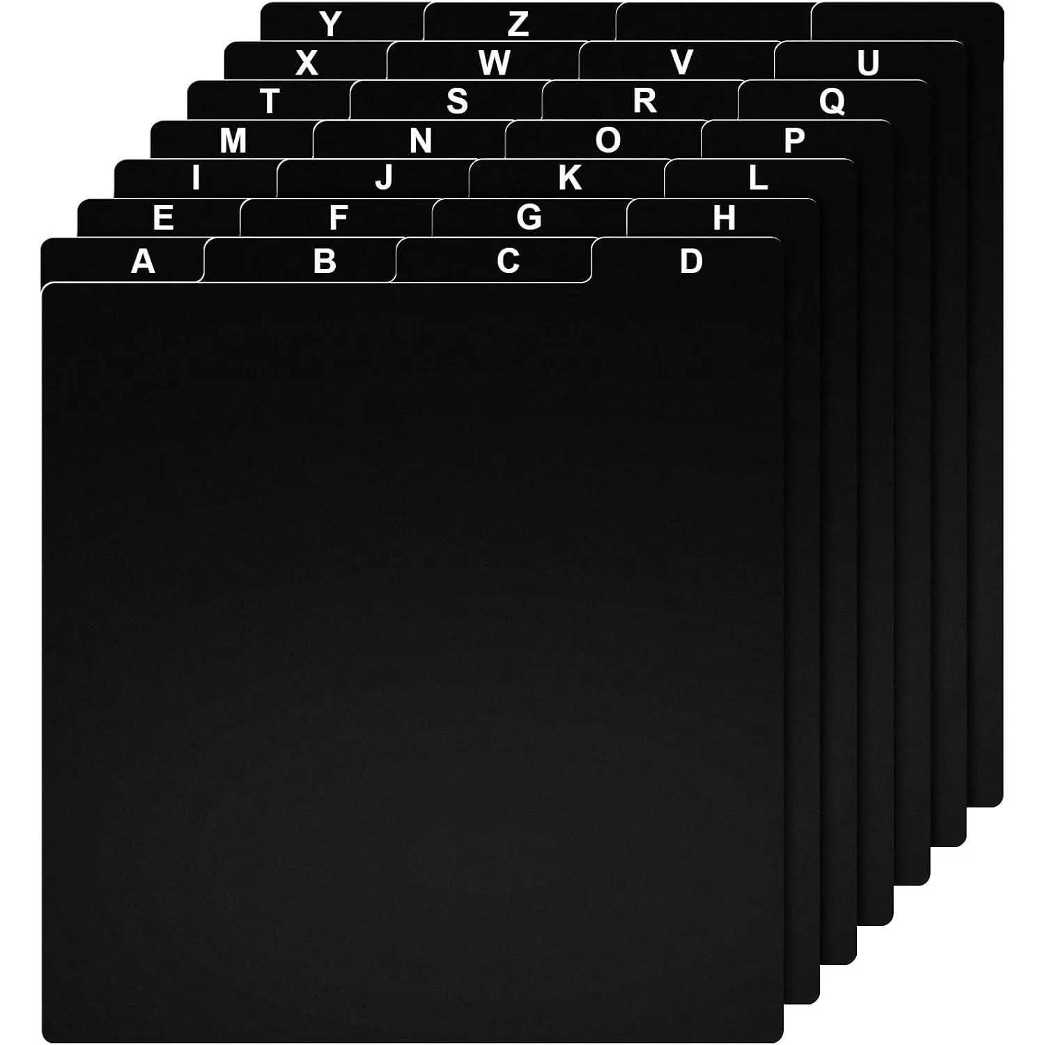 26 Pcs Vinyl Album Divider, A-Z Record Divider, Black, Vertical | Double Sided Tabs for Quick Filing, Fits LP Albums CDs DVDs, Horizontal Label Design, Storage Holder Organizer