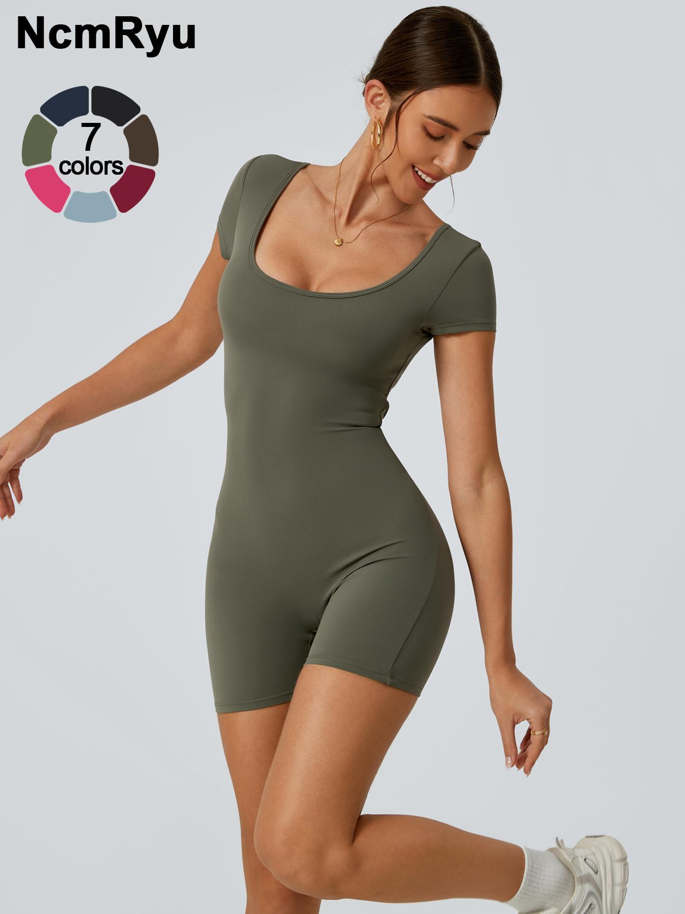 2024 Summer New Women's Slim Hip Lifting Sporty Jumpsuit Sexy Backless Short Sleeveless  Bodysuit Sportswear Jumpsuits