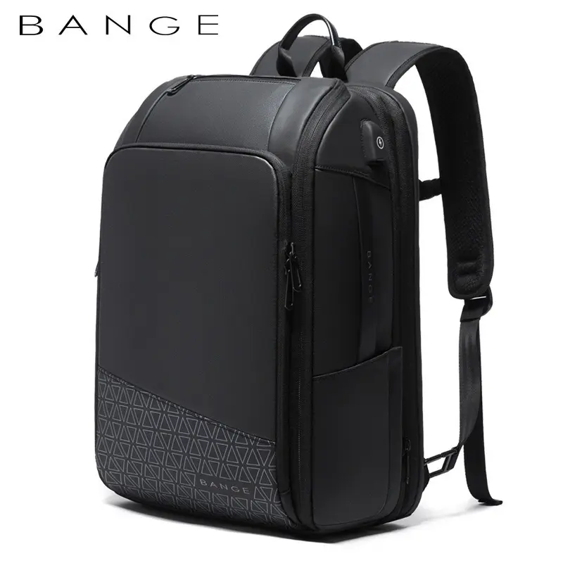 BANGE Backpack Business Casual Work Backpack Fashion Large Capacity USB Oxford Cloth Waterproof Backpack Men's Backpack